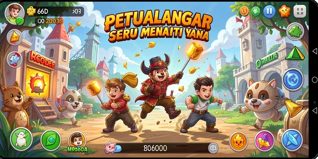 Gameplay seru 66D yang penuh tantangan dan warna.