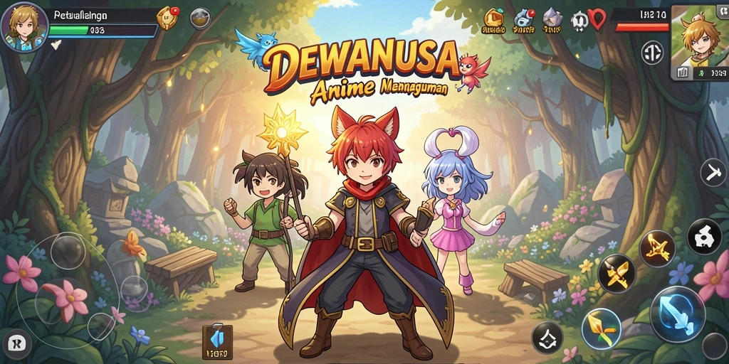 Tampilan gameplay DEWANUSA yang memukau dengan karakter Anime.