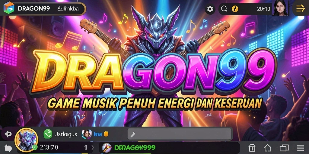 Tampilan gameplay seru dalam DRAGON99 yang penuh musik.