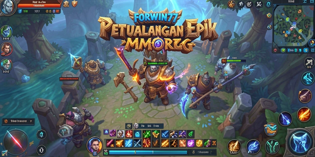 Tangkapan layar gameplay FORWIN77 yang epik dengan aksi pertarungan yang seru.
