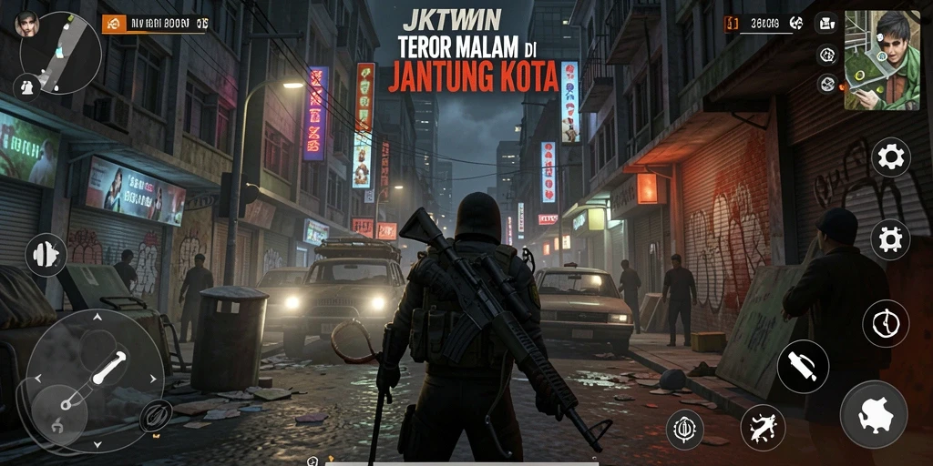 Screenshot gameplay JKTWIN menunjukkan suasana menegangkan dan misterius.