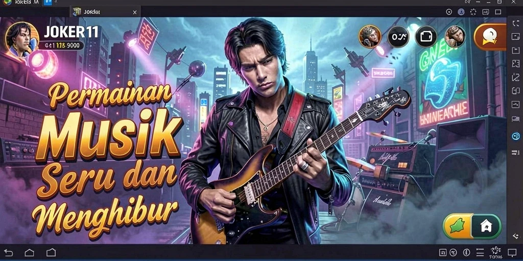 Screenshot JOKER11 menampilkan momen mengasyikkan dalam permainan musik.