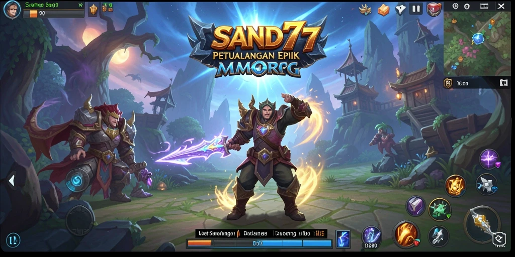 Tampilan gameplay SAND77 yang menakjubkan dengan aksi pertarungan yang seru.