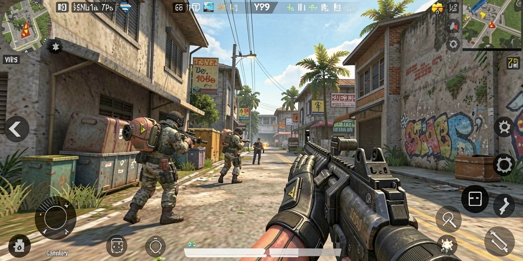 Tangkapan layar menampilkan aksi seru dalam gameplay TPS Y89.